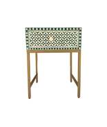 Heritage inlay isac pattern one drawer bedside / nightstand / side table - $10,324.05 MXN