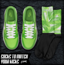 TRI Socks for N Dunk Chlorophyll Vivid Green St Patricks Day 90 T Shirt 1 - £16.53 GBP