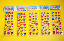 LOT 5x STICKERS SHEETS MINI ANIMAL PENGUIN FOX BEE LION PIG TURTLE FROG ... - $6.79