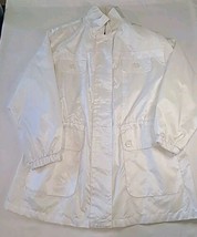 Izzi Activewear Jacket Zipand Button Windbreaker White Size Large India - $24.63