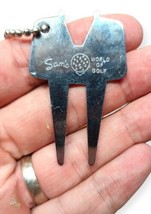 Vintage Golf Divot Tool Sam&#39;s World Of Golf Metal Keychain Pocket Made In USA  - £14.96 GBP