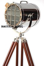 Sporlight Hollywood Style Floor Lamp Brown Tripod Lamps Chrome Silver &amp; Nickel F - £101.29 GBP