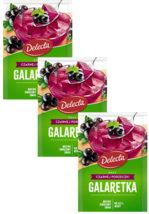 DELECTA instant jello: BLACKURRANT flavor 3pc/12 servings FREE SHIPPING - $12.86