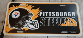 Vtg 90s Nfl Pittsburgh Steelers Plastic License Plate Car Tag Rico Industries - £10.26 GBP