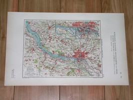 1930 Original Vintage Map Of Hamburg And Vicinity / Germany - £21.96 GBP