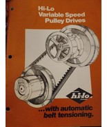 Hi-Lo Variable Speed Pulley Drives Catalog Vintage - $17.82