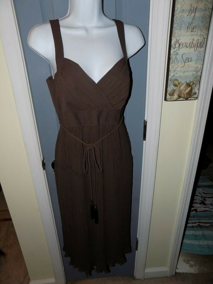 Primary image for NWOT ($148) White House Black Market Brown Sleeveless Dress Size 4 Women's