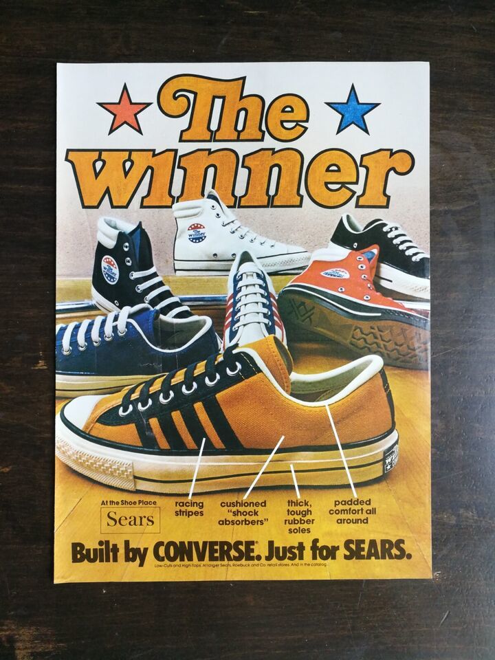 Vintage 1974 Converse Tennis Shoes Just For Sears Full Page Original Ad 1022 - £5.46 GBP