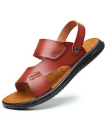 Men Sandals Comfortable Men Summer Shoes Leather Sandals Big Size Soft S... - £273.94 GBP