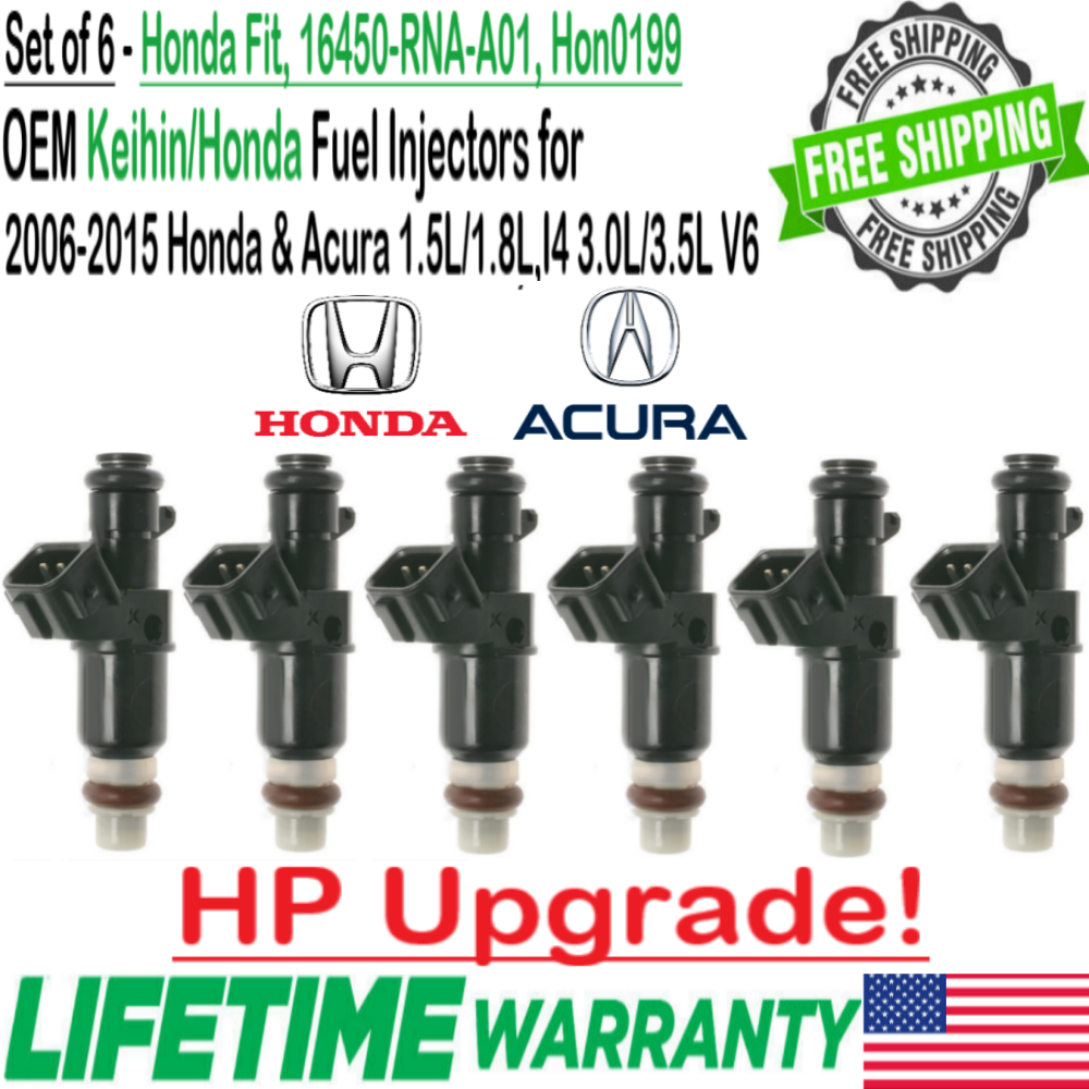 Primary image for Genuine Honda 6 Pack HP Upgrade Fuel Injectors For 2004-2007 Saturn Vue 3.5L V6