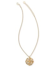 allbrand365 designer Womens Gold Tone Love Knot Pendant Necklace 17 + 2I... - $25.62