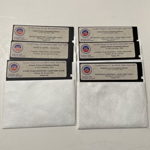 Ham Radio Floppy Disks Training Examination Software 5.25 disks 1994 - $6.50