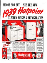 1939 Hot Point Calrod Range Refrigerator kitchen appliance photo art vin... - $24.11