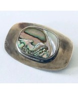 VINTAGE AGE FAUSING Danish Modern Sterling Silver and Abalone Shell Pin - £39.56 GBP