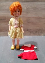 Vintage Little Orphan Annie 11&#39;&#39; Doll Knickerbocker Toy Co 1982 Extra Red Dress - £18.52 GBP