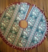55&quot; Christmas Tapestry Tree Skirt Holiday France Tapisserie Lyres French... - $69.29
