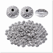 120pcs Antique Silver Bicone Spacer Beads for DIY Bracelet Jewelry Making - $21.77