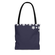 Snowflakes Evening Blue Tote Bag - $17.65+