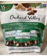 Orchard Valley Harvest CHOCOLATE RAISIN NUT TRAIL MIX Peanuts Almonds 15 1oz bag - $11.71