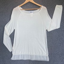 DKNYC Lightweight Sweater Womens L Cream Layered Scoop Neck Long Sleeve ... - £10.67 GBP