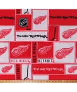 Fleece Detroit Red Wings NHL Hockey Sports Team Fabric Print by the yard... - £11.34 GBP