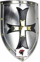 Medieval Crusader Steel Armor Shield &amp; Knight Templar Helmet W/Leg &amp; Arm Guard  - £157.28 GBP