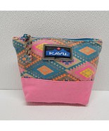 Kavu Rhombus Rug Aztec Pink Yellow Blue Orange Zip Pouch Bag - $16.82