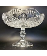 Vintage US Glass Panama Clear Pressed Glass Compote Clear Antique Footed... - £12.45 GBP
