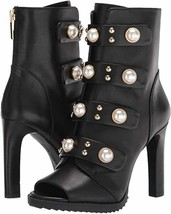 Karl Lagerfeld Paris Brayden Women’s Embellished Leather Dress Bootie NEW w/Box - £100.44 GBP