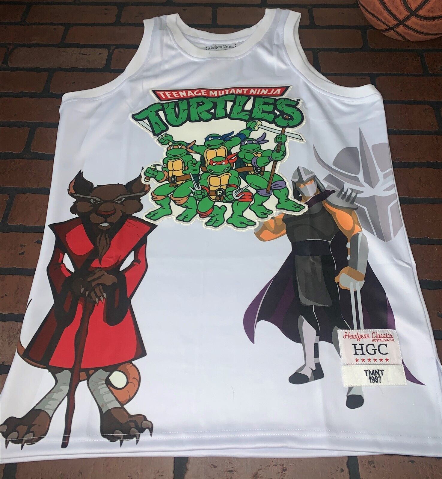 Teenage Mutant Ninja Turtles Headgear Classics Basket Jersey ~ Mai Indossato ~ L - $63.18 - $70.20