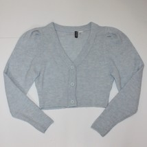 H&amp;M Divided Women&#39;s Puff Sleeved Knit Cardigan Sweater in Light Blue size XS - £11.91 GBP