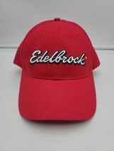 Edelbrock Red Baseball Hat Cap Adjustable Hook And Loop - $9.80