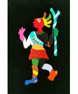 Vintage Joe Sam Art Pin &quot;Dream&quot; Ethnic Native American African Tribal Br... - £98.32 GBP