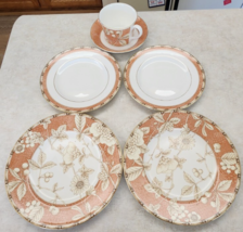 Wedgwood Frances Peach  2 Accent Salad Plates 2 B &amp; B  1 Cup &amp; Saucer Vi... - $60.00