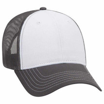 Charcoal/White/Charcoal Trucker Hat 6 Panel Low Profile Mesh Back 1dz 83... - £77.34 GBP