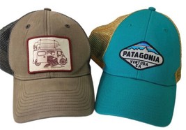 Patagonia Surf Van Trucker Hat Rare 2016 and Logo Spellout Mesh Back Cap Lot 2 - £62.21 GBP
