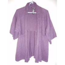 89th and Madison Size S Short Sleeve Purple Open Sweater Cardigan - $223.01 MXN