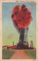 Fiery Burning Oklahoma Oil Well OK 1950 Tulsa La Mesa New Mexico Postcar... - $2.99