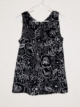 Ann Taylor Women&#39;s Size M Top Black &amp; White Floral Gathered Neckline Tan... - £11.52 GBP