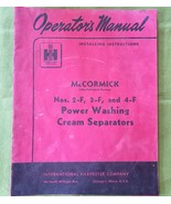 McCormick Power Washing Cream Separators Operators Manual 2-F 3-F 4-F - £7.75 GBP