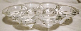 UNIQUE CONTEMPORARY CLEAR GLASS CENTERPIECE SIX CUP CANDLEHOLDER VOTIVE - £18.38 GBP