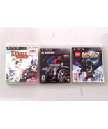 Gran Turismo 5, Batman 3, &amp; Rayman Origins Sony PlayStation 3 PS3 Bundle... - $14.84