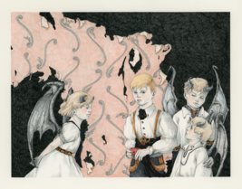 New Friends - Original Art, Fantasy Occult Colour Pencil Drawing  - £78.46 GBP
