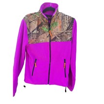 Trail Crest Fleece Zip Up Small Womens Purple Camo Long Sleeve Full Zip - £12.37 GBP