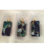 Green/Turquoise/Black Murano Glass Pendant - $570.20 MXN
