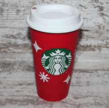 Starbucks Reusable Red Holiday Cup w/ Lid 16oz Christmas Grande 25 Years Logo - £12.56 GBP