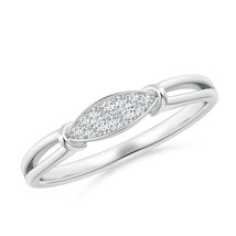 Angara Lab-Grown 0.06 Ct Pave-Set Diamond Marquise Wedding Ring in Silver - £216.04 GBP
