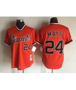 SF Giants #24 Willie Mays Jersey Old Style Uniform Orange - €39,08 EUR