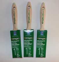 Lot of 3 Sherwin Williams White China Bristle Paint Brushes 1 ½” Trim for Oils - £9.59 GBP