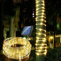 Solar Rope Light 33FT 100L IP65 Waterproof Outdoor LED Copper Fairy String Tube - £27.40 GBP